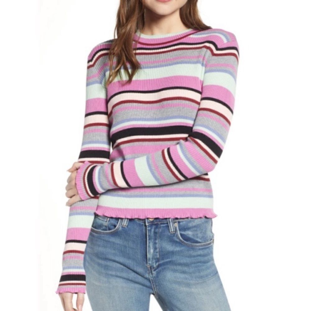 Pink  Striped Sweater! - Picture 2 of 9